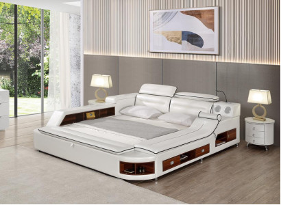 Design Leder Betten Hotel Doppel Ablage Massage Liege Multifunktions Bett