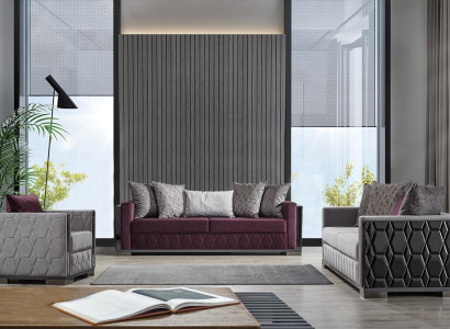 Luxus Sofagarnitur 3+3+1 Sitzer Gruppe Sofa Sitzer Wohnzimmer Sofas