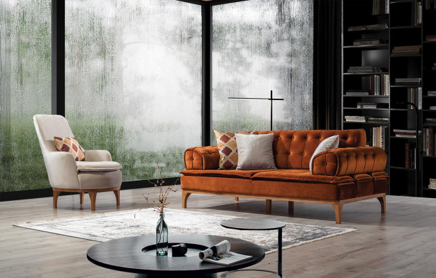 Sessel 1 Sitz Textil Lounge Luxus Neu Sessel Design Sessel Modern Neu