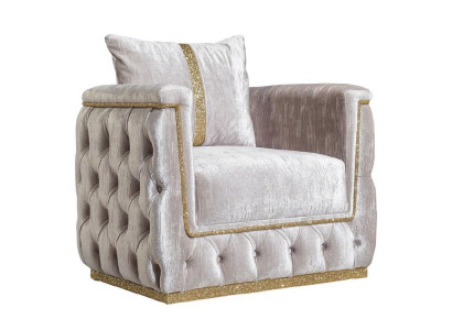 Sessel Sitz Modern Design Wohnzimmer Polster Metall mit Textil