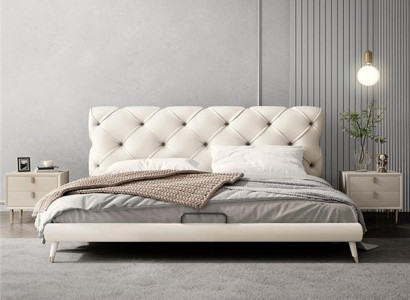 Betten 180x200cm Schlaf Zimmer Textil Stoff Bett Chesterfield Design Luxus