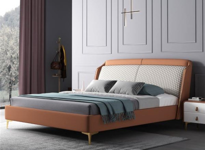 Bett Polster Design Luxus Doppel Hotel Ehe Schlaf Zimmer Leder 180x200cm