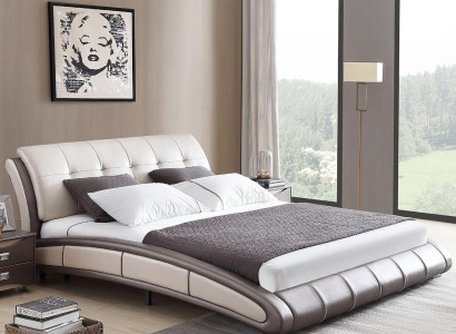 Design Leder Bett Polster Doppel Hotel Betten Schlaf Zimmer Ehe 180x200 cm