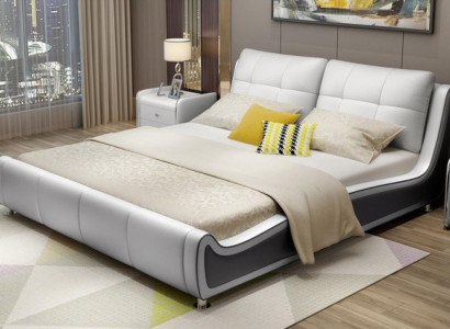 Bett Polster Design Deko Luxus Doppel Hotel Betten Ehe Schlaf Zimmer Leder