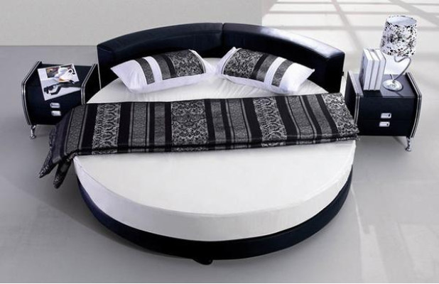 Rundes Leder Bett 200x200 Luxus Polster Rund Betten Runde Stoff Hotel