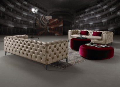 Luxuriöses 3+3 sitzer sofagarnitur in beige von chesterfield