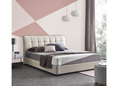 Betten Designer Doppelbett Ehebett 180x200cm Lederbett Leuchte Polsterbett