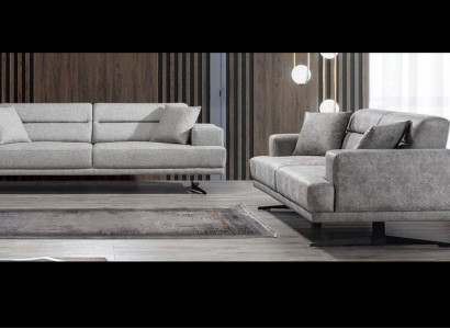 Sofagarnitur 3+3 Sitzer Garnitur Sofa Sofas Leder Polster Design Sitz Moderne