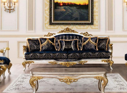 Sitz Dreisitzer Sofa 3 Sitzer Sofa Sofas Stoff Stil Barock Rokoko Klassische Neu