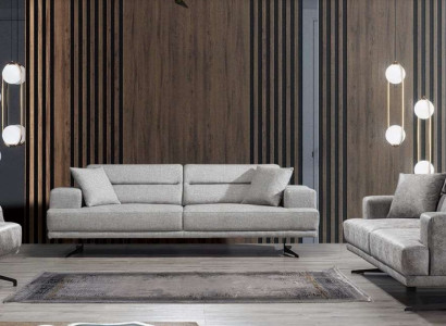 Sofagarnitur 3+1+1 Sitzer Garnitur Sofa Sessel Sofas Leder Polster Design Sitz