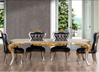 Set 4x Stühle Esszimmerstuhl Stuhl Lehn Luxus Esszimmer Ess Stil Barock 4tlg.