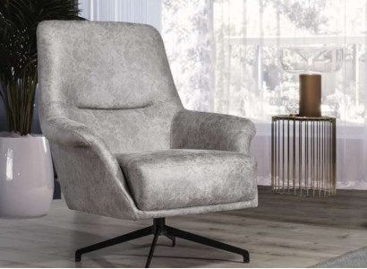 Sessel Design Couch Sofa Relax Leder Lounge Club Sitzer Luxus Sitz Grau Modern