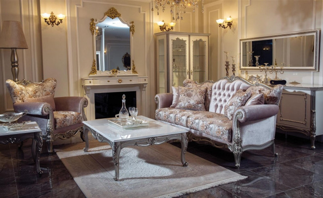 Luxus Garnitur Set 3tlg Sofagarnitur 3+1 Sitzer Couchtisch Sofa Sessel