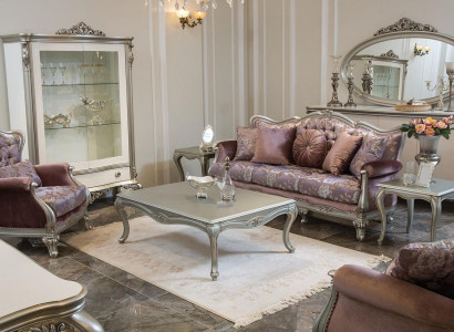 Sofagarnitur 3+2+1 Sitzer Couchtisch Beistelltisch Sessel Set 6tlg. Barock