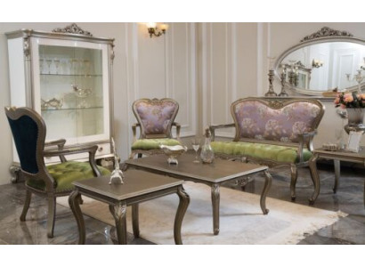 Sofa Set 2+1+1 Sitz Luxus Couchtisch Beistelltisch Sessel Garnitur 6tlg