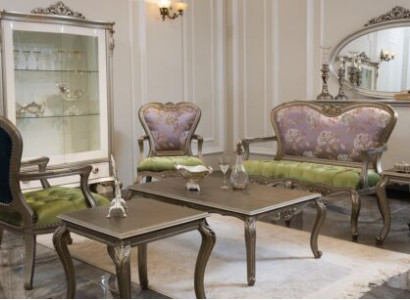 Sofa Set 2+1+1 Sitz Luxus Couchtisch Beistelltisch Sessel Garnitur 6tlg