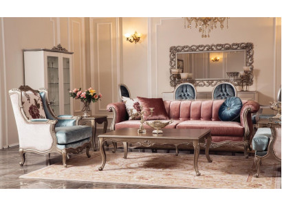 Sofagarnitur Klassische Sofa Couch Set Couchtisch 2x Sessel Luxus Set 4tlg.