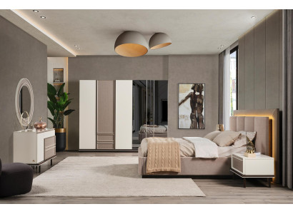 Schlafzimmer Set Bett 2xNachttische Schminktisch Luxus neu 6tlg Design