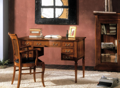 Schreibtisch Stuhl Holz Armlehnen Schreibtisch Büro Möbel Italienisches 2tlg Neu