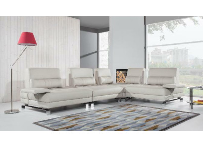 Ecksofa Wohnlandschaft Polster Eck Sofa Sitz Garnitur Moderne 100% Leder Couch