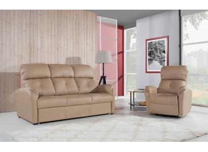 Sofagarnitur 3+2+1 Sitzer Set Sofa Polster Couch Leder Relax Elektrischer