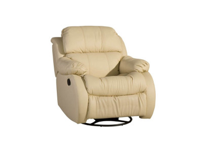 Sessel Echtes Dreh Beige Sitz Fernseh Lounge Club Einzelsessel Möbel Polster Neu