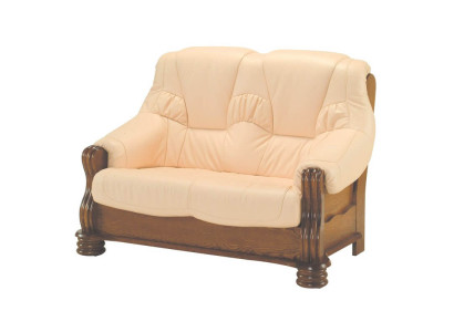 Sofa 2 Sitzer Couch Sofas Couchen Wohnzimmer Holz Leder Zweisitzer Möbel Neu