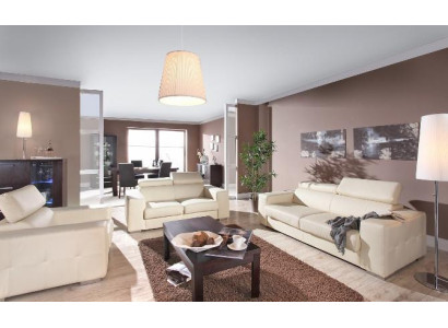 Sofagarnitur 3+1 Sitzer Set Design Sofas Polster Couchen Leder Deko Relax