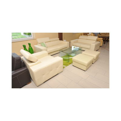 Sofagarnitur 3+1 Sitzer Set Design Sofas Polster Couchen Leder Deko Relax