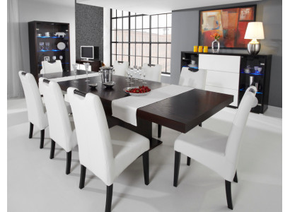 Komplett Set Esstisch + 8 Stühle Esszimmer Set Ess Gruppe Holz Tisch