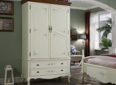 Landhaus Stil Kleiderschrank Design Möbel Schränke Schlafzimmer Weiß Schrank Neu