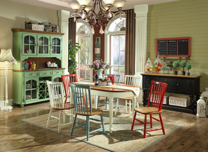 Vitrine Esstisch 6x Esszimmer Set Stuhl Garnitur Tisch Gruppe 8tlg. Set Anrichte