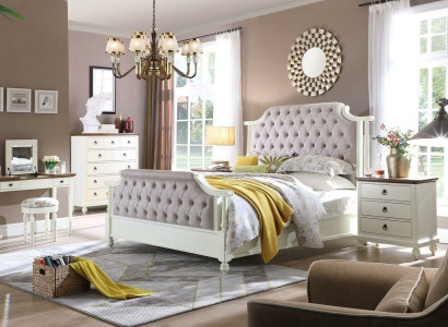 Schlafzimmer Komplett Set Königliches Barock Bett Schminktisch Nachttisch 6 tlg.