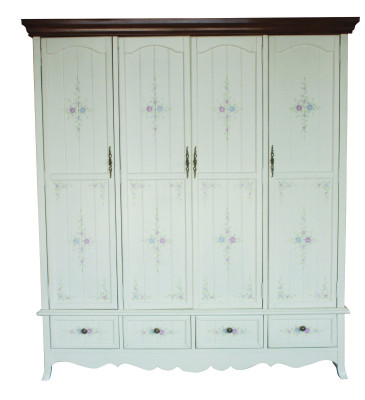Ländlicher Keiderschrank Schrank Regal Schränke 198cm Garderobe Echtholz Möbel