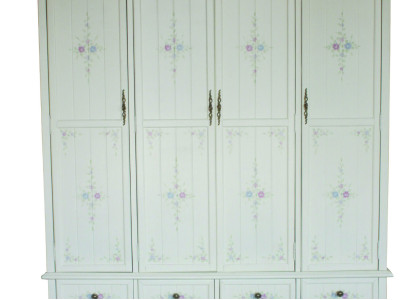 Ländlicher Keiderschrank Schrank Regal Schränke 198cm Garderobe Echtholz Möbel