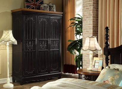 Kleiderschrank Antik Stil Schränke Schwarz Landhaus Möbel Schlafzimmer Schrank