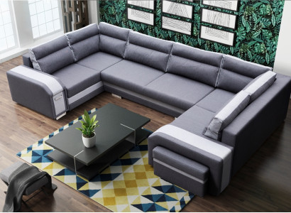 XXL Wohnlandschaft Ecksofa Sofa Couch Polster Garnitur Ecke Designer U-Form Neu