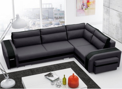 Sofa Schlafsofa Designer Sofa mit Bettfunktion + Bettkasten Ecksofa Couch (Neu)