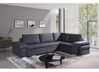 Polstersofa Loungesofa Couch Sitzgruppe Wohnzimmer mit Kissen Sofa L-Form Schlaf