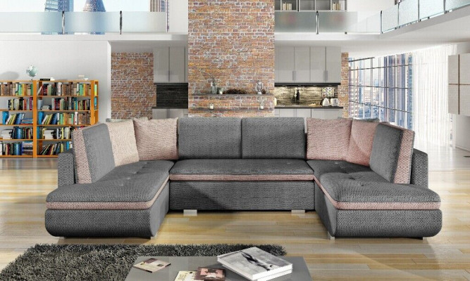 XXL Wohnlandschaft Ecksofa Sofa Couch Polster Garnitur Ecke Designer Neu Stoff