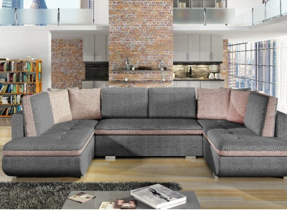 XXL Wohnlandschaft Ecksofa Sofa Couch Polster Garnitur Ecke Designer Neu Stoff
