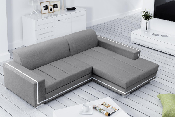 Sofa Schlafsofa Designer Sofa mit Bettfunktion + Bettkasten Ecksofa Couch NEU