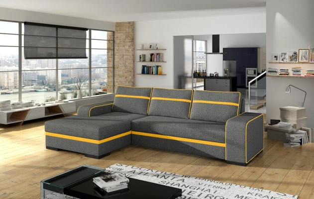 Schlafsofa Eck Sofa Couch Polster Eck Garnitur Schlaffunktion Bettfunktion