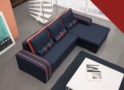 Sofa Schlafsofa mit Bettfunktion, Bettkasten - Ecksofa Couch, NEU im Design