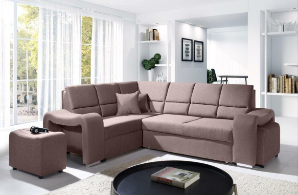 Sofa Schlafsofa Designer Sofa Bettfunktion Bettkasten Ecksofa Couch Sofas Textil