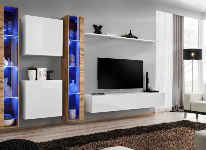 Weiß TV-Ständer Wohnwand Wandschrank Design Wohnzimmermöbel Luxus Sideboard