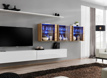 Wand Komplett Möbel Wohnwand Modern Wohnzimmermöbel TV-Ständer Design