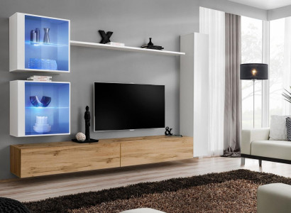 Wohnzimmer Komplett Wohnwand Set 6tlg. Designer Luxus Einrichtung Wandschrank