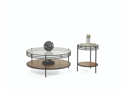 Modernes Couchtisch-Set Designer Rundtisch Glastisch Kaffeetisch 2tlg