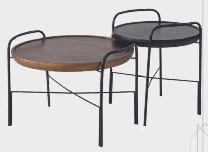 Runder Wohnzimmer Couchtisch Luxus 2x Holztische Designer Möbеl Set 2tlg